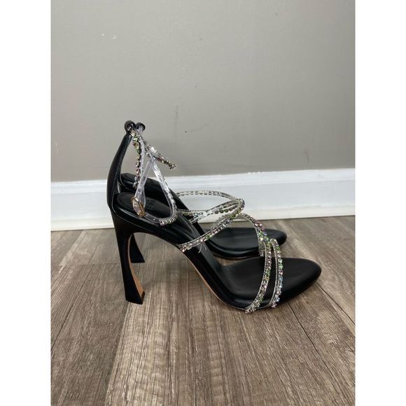Alexandre Birman Dolores 100 Black & Sparkling Straps Sandal - Picture 6 of 11